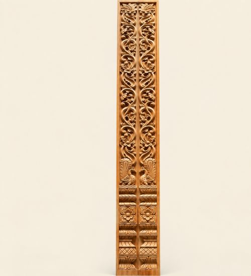 Floral Peacock Carved Frame