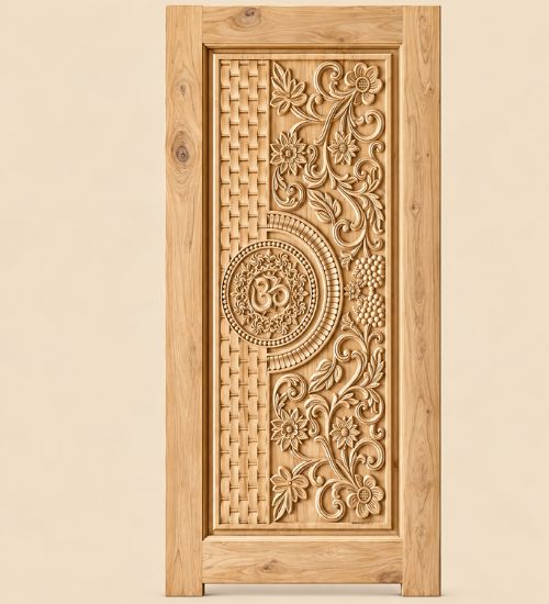 Om Floral Carved Door