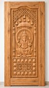 Teak Wood Ganesha Temple Arch & Floral Carved Door