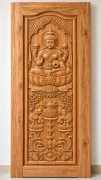 Teak Wood Lakshmi Temple Arch & Elephant Floral Carved Door