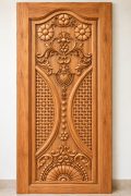 Teak Wood Floral & Decorative CNC Carved Door