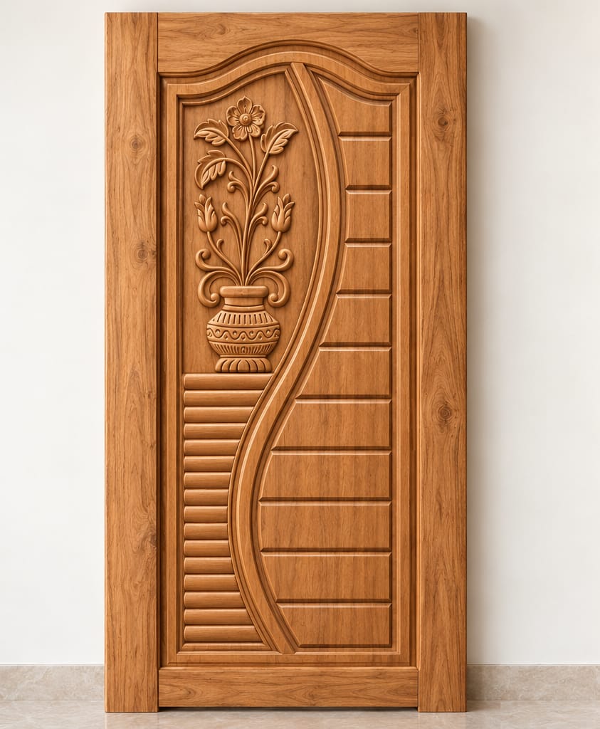 Teak Wood kalash Floral Design