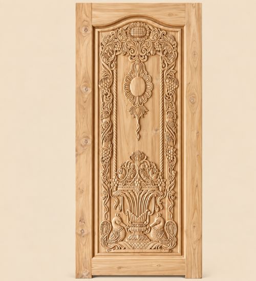 Royal Floral Peacock Door