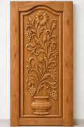 Teak Wood Floral Vine & Grapevine Carved Door