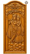 Teak Wood Lord Krishna & Radha Carved Door