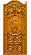 Teak Wood Praying Hands Carved Door