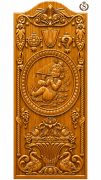 Teak Wood Baby Krishna Flute Carved Door