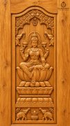 Teak Wood Goddess Lakshmi Carved Door