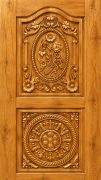 Teak Wood Floral Medallion Carved Door